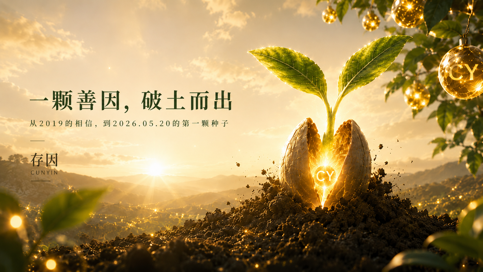 2026 年 5 月 20 日，一颗善因终于有了自己的名字，存因