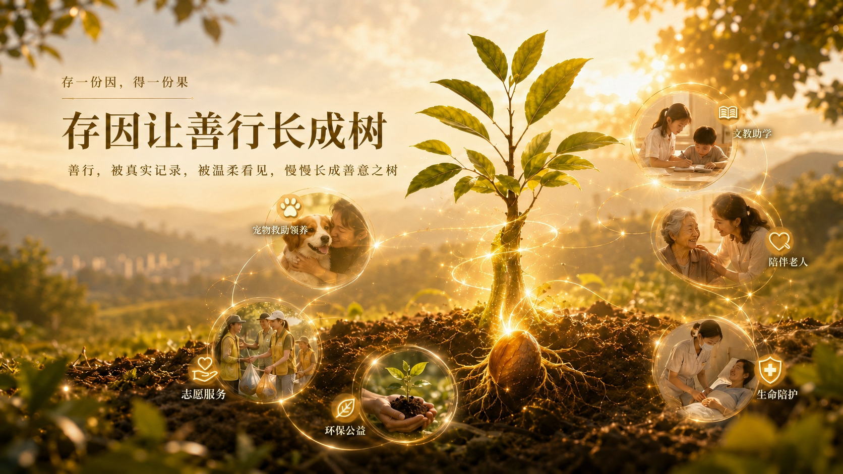 存因让善行长成树，善行被真实记录，被温柔看见