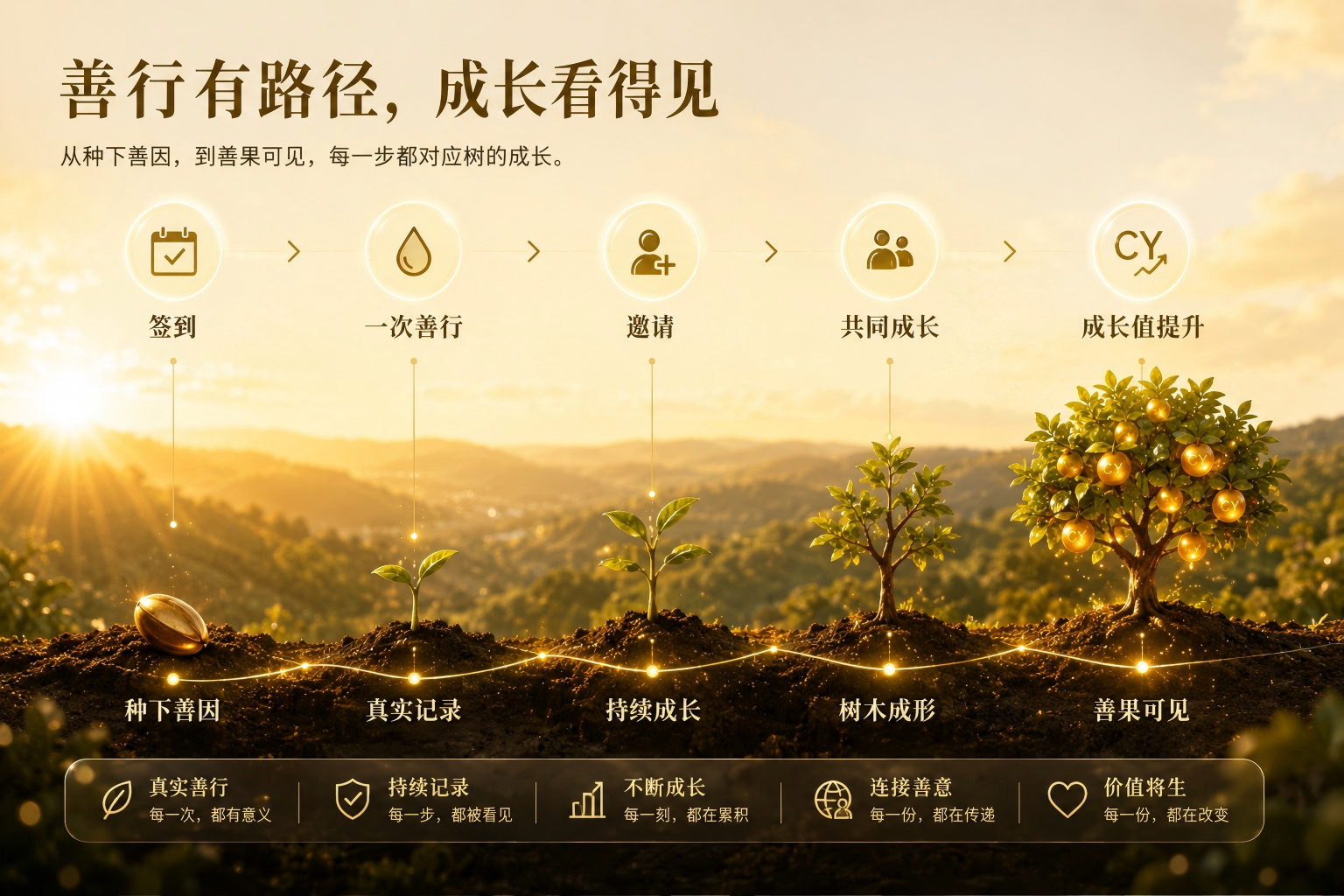善行有路径，成长看得见，从种下善因到善果可见