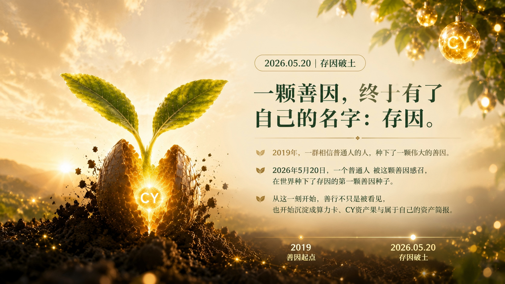 2026.05.20 存因破土，一颗善因终于有了自己的名字：存因